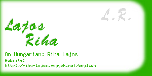 lajos riha business card